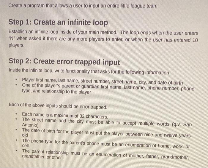 Create a program that allows a user to input an | Chegg.com