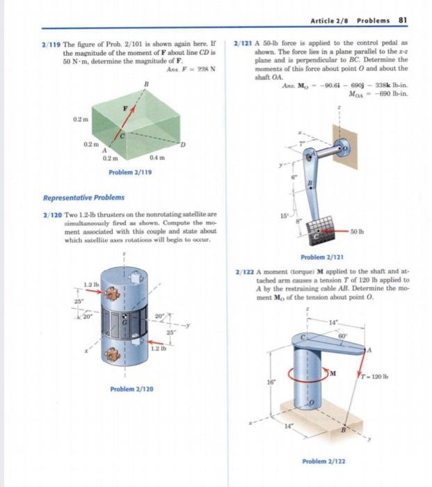 Solved Article 2/8 Problems 81 2/119 The Figure Of Prob. | Chegg.com