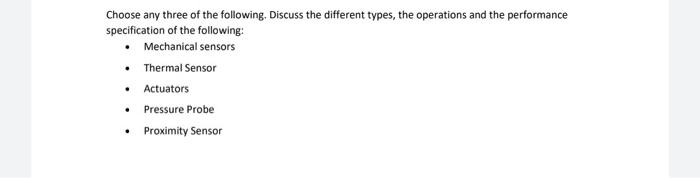 Solved Choose any three of the following. Discuss the | Chegg.com