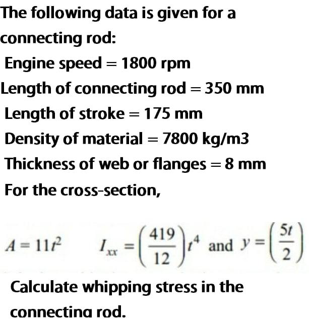 Solved The following data is given for a connecting rod: | Chegg.com