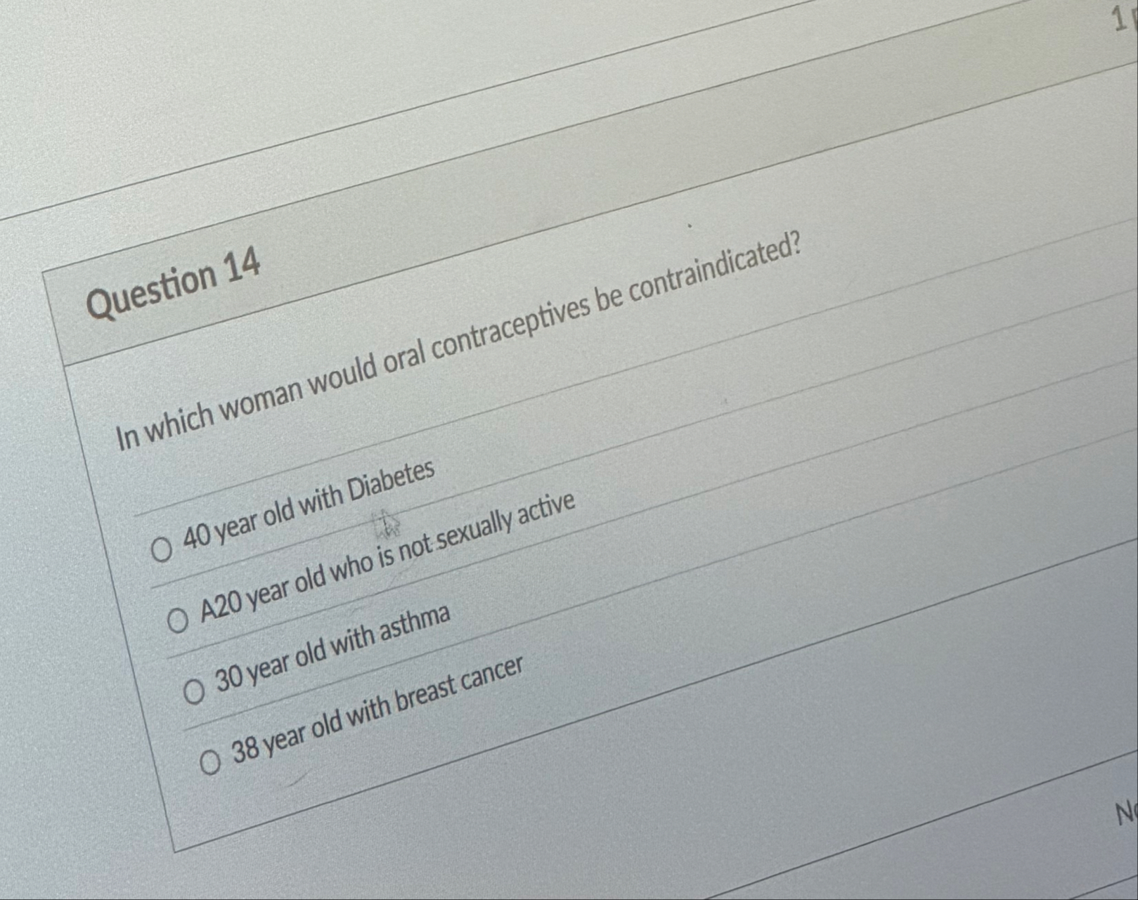 Solved Question 14In which woman would oral contraceptives | Chegg.com