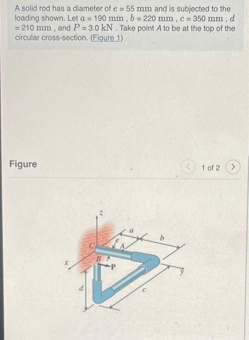 Solved A solid rod has a diameter of e=55 mm and is | Chegg.com