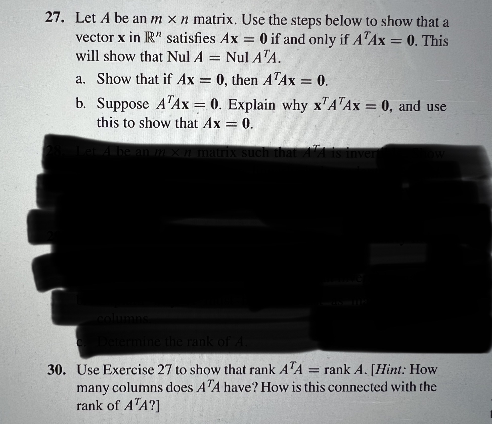 Solved Let A ﻿be an m×n ﻿matrix. Use the steps below to show | Chegg.com