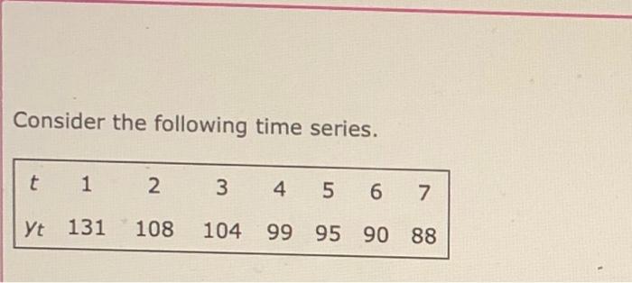 Solved Consider The Following Time Series.(b) Use Simple | Chegg.com