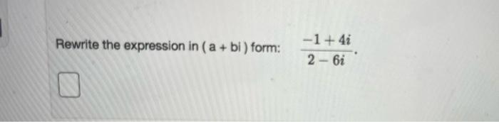 Solved Simplify the expression using complex numbers: -49 | Chegg.com