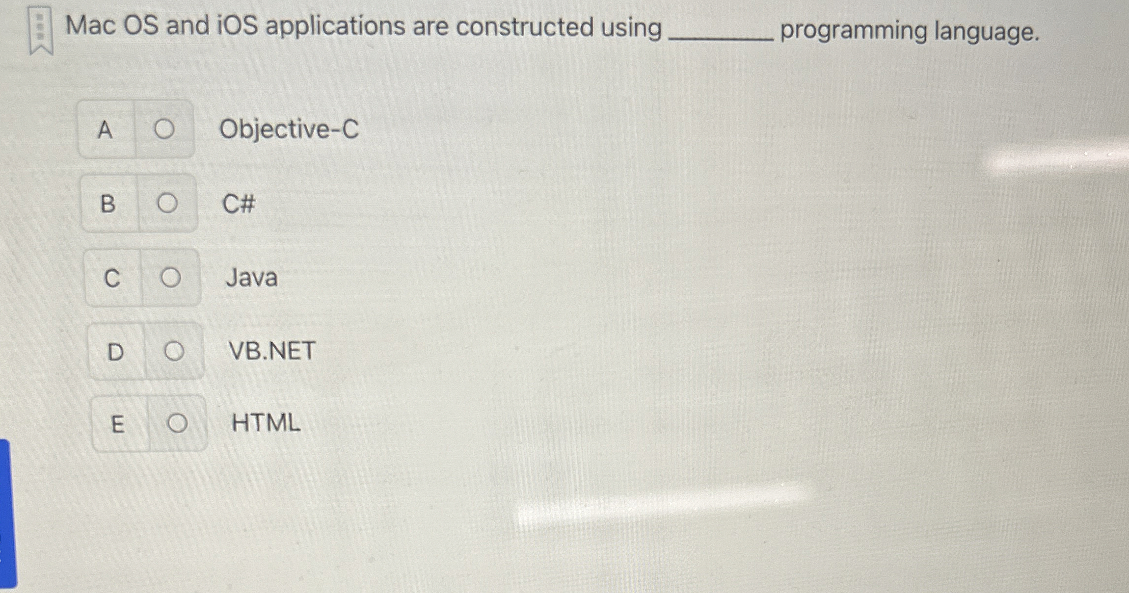 Solved Mac OS and iOS applications are constructed using | Chegg.com