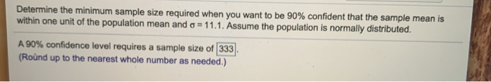 Solved Determine the minimum sample size required when you | Chegg.com