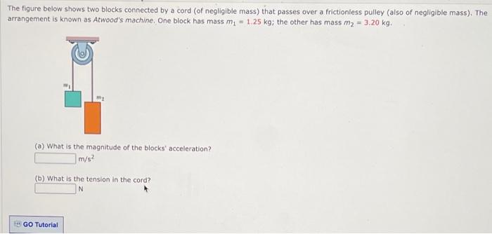 Solved The figure below shows two blocks connected by a cord | Chegg.com
