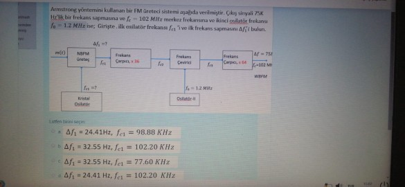 Solved An FM Generator System Using The Armstrong Method Is | Chegg.com