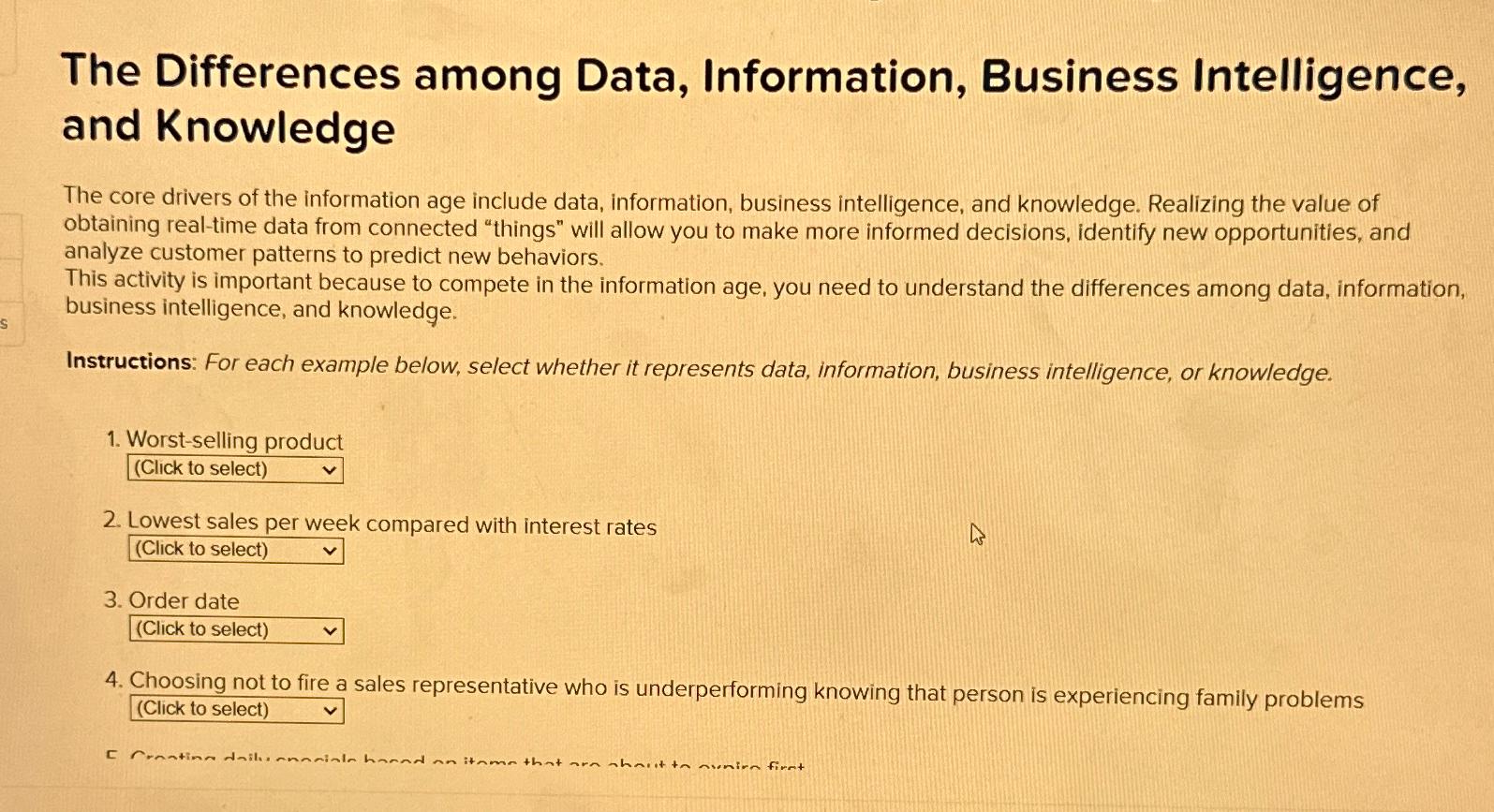 Solved The Differences among Data, Information, Business | Chegg.com