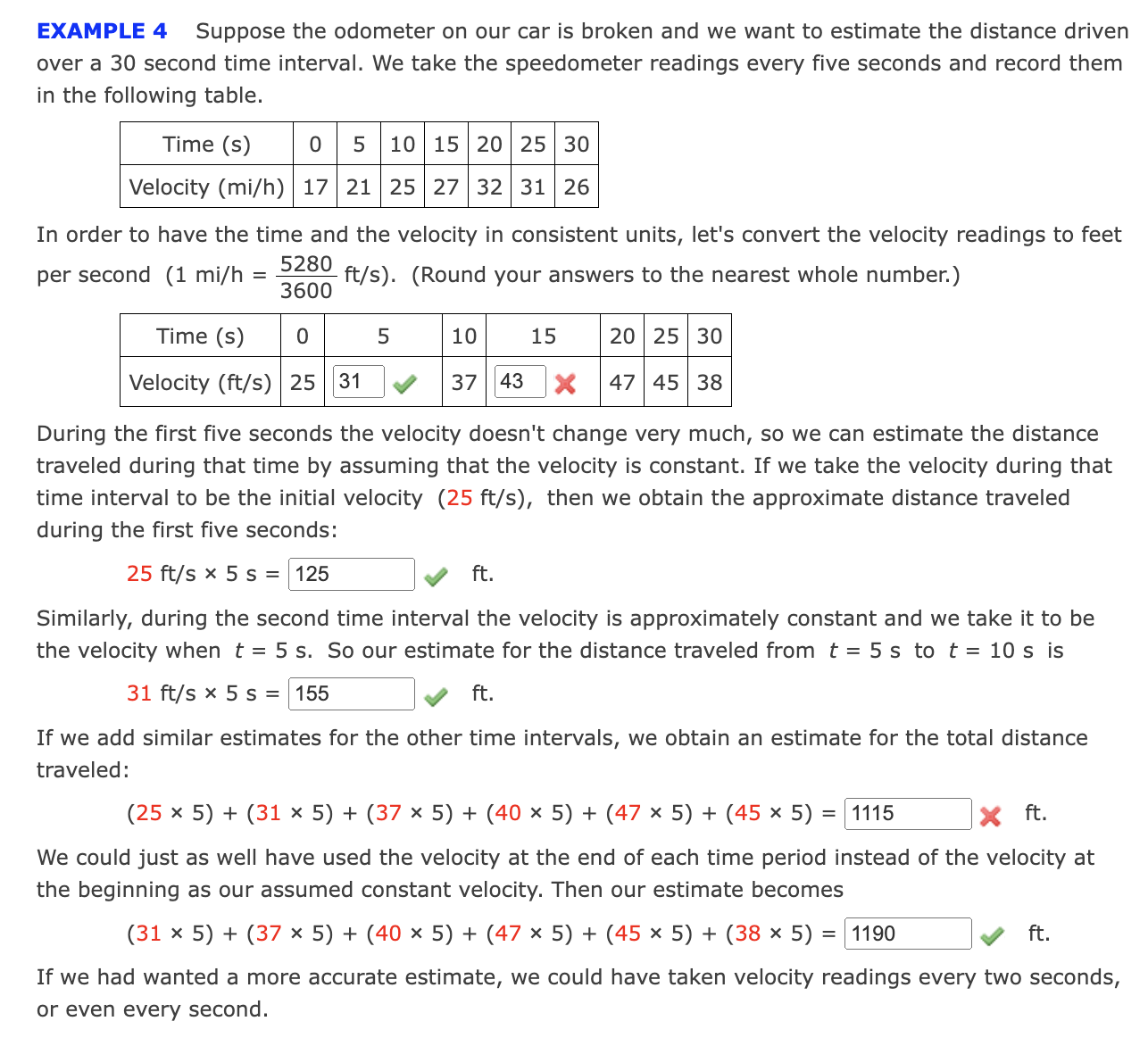 Solved EXAMPLE 4 ﻿Suppose the odometer on our car is broken | Chegg.com