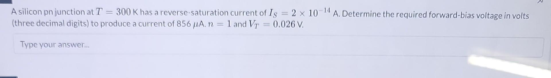 Solved A silicon pn junction at T=300 K has a | Chegg.com