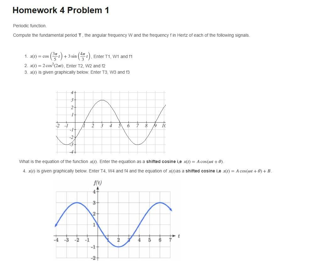 Solved Compute the fundamental period T, the angular | Chegg.com