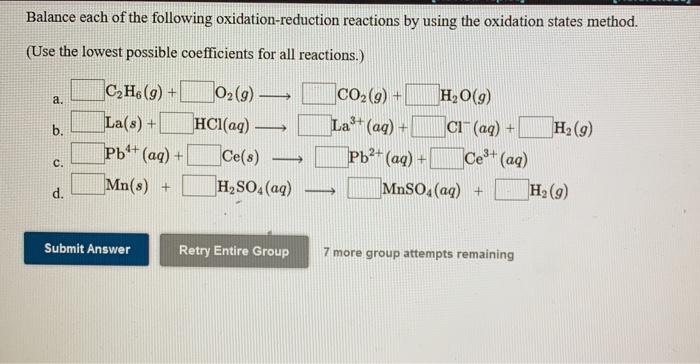 Solved Balance each of the following oxidation-reduction | Chegg.com