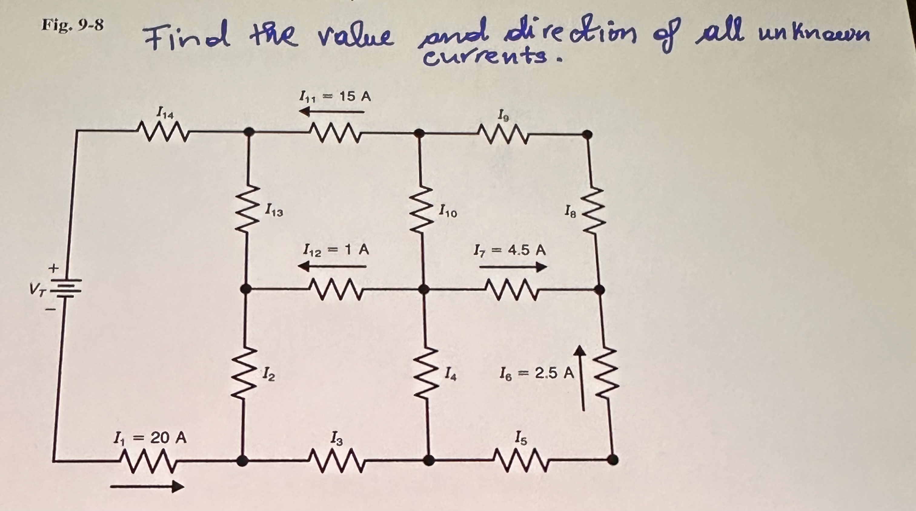 Solved Find the value and direction of all unknown currents | Chegg.com