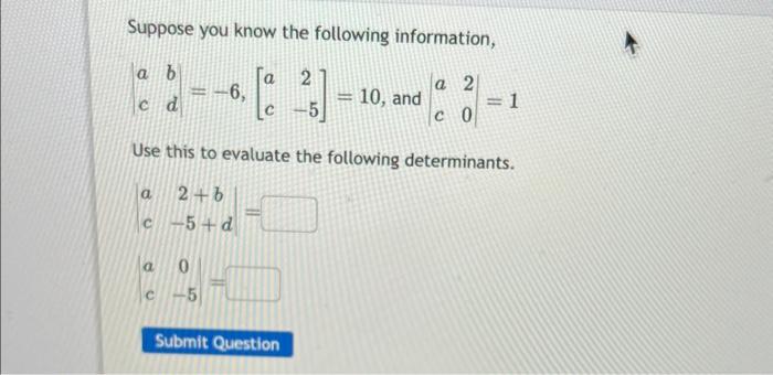 Solved Suppose You Know The Following Information, | Chegg.com