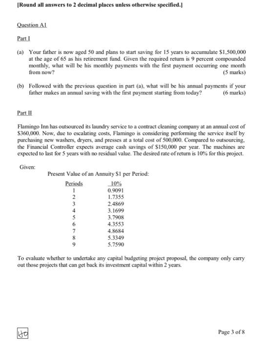 Solved [Round all answers to 2 decimal places unless | Chegg.com
