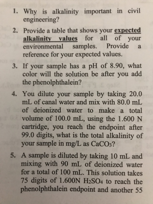 Solved 1 Why Is PH Important In Civil Engineering 2 Name Chegg