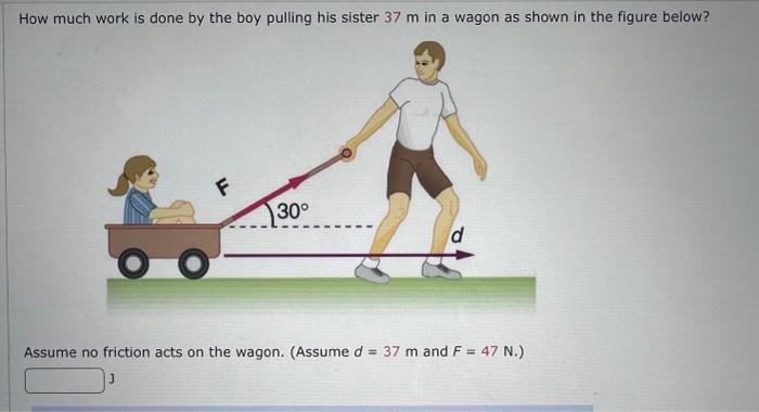 Solved How Much Work Is Done By The Boy Pulling His Sister | Chegg.com