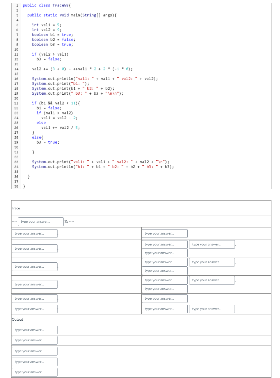 Solved Show the Trace and Output for the following | Chegg.com
