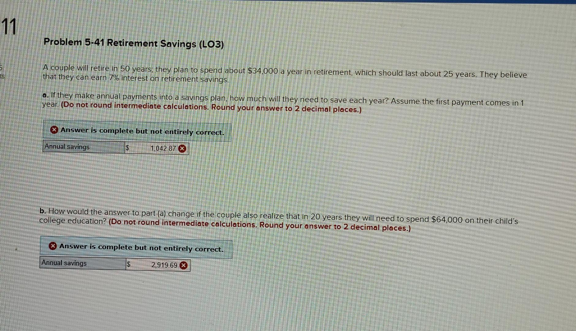 Solved 11 Problem 5-41 Retirement Savings (L03) A couple | Chegg.com