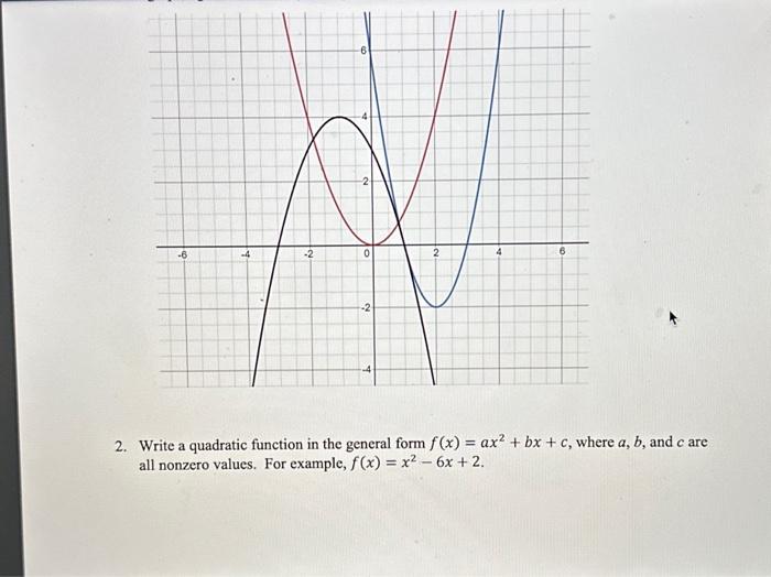 Solved 2. Write a quadratic function in the general form | Chegg.com