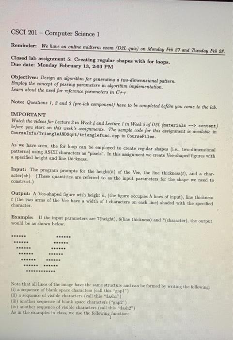 Solved CSCI 201 - Computer Science 1 Reminder: We have an | Chegg.com
