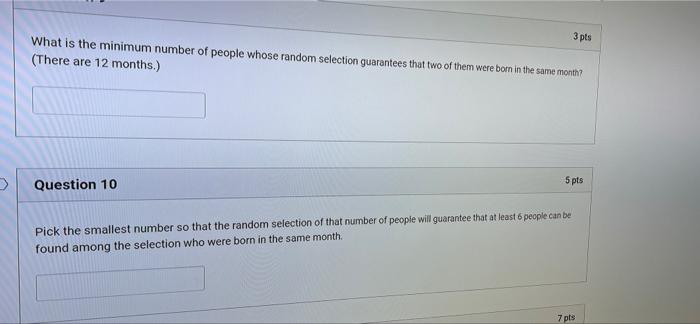 Solved 3 pts What is the minimum number of people whose | Chegg.com