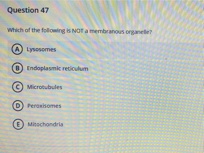 ♗ Which of the following is not a membranous organelle