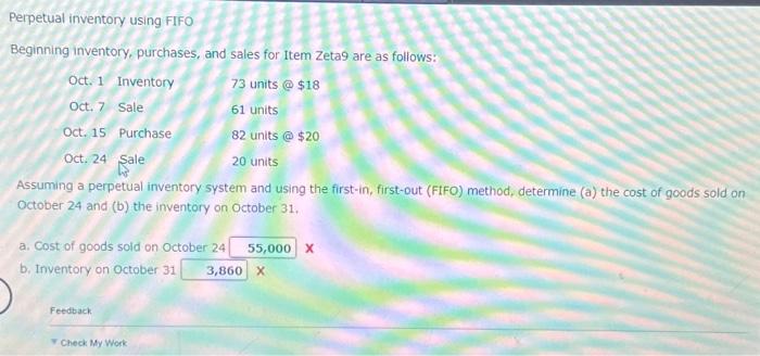 Solved Perpetual inventory using FIFO Beginning inventory, | Chegg.com