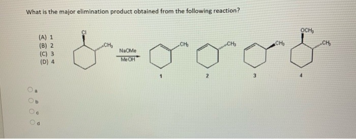 Solved What is the major elimination product obtained from | Chegg.com