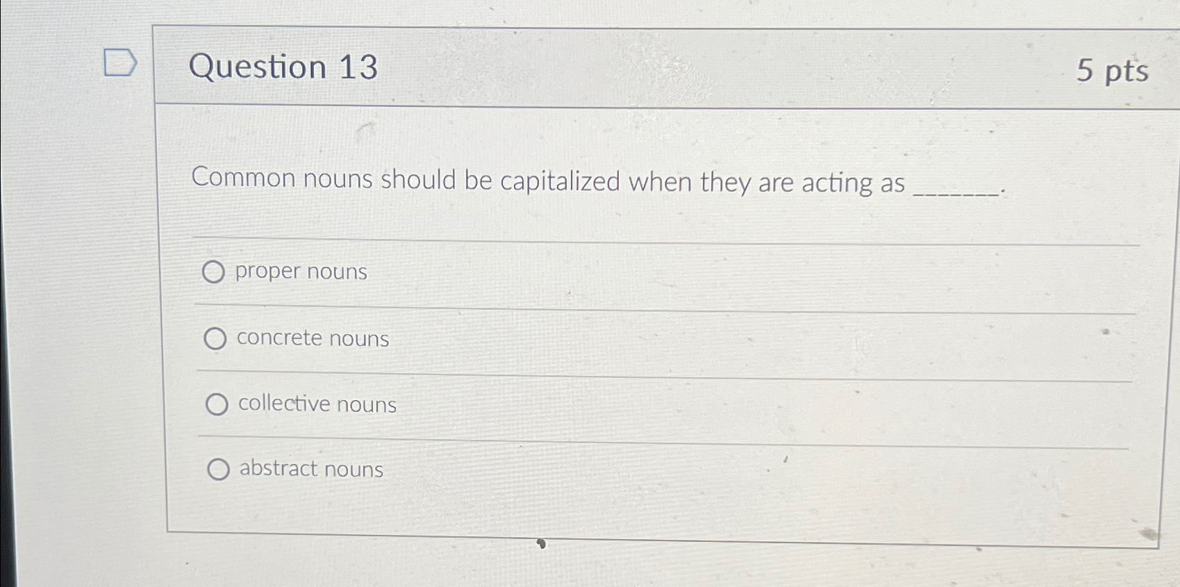 Solved Question nouns should be capitalized
