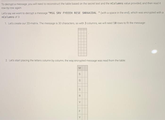 Solved Transposition cipher is the first cipher we will | Chegg.com