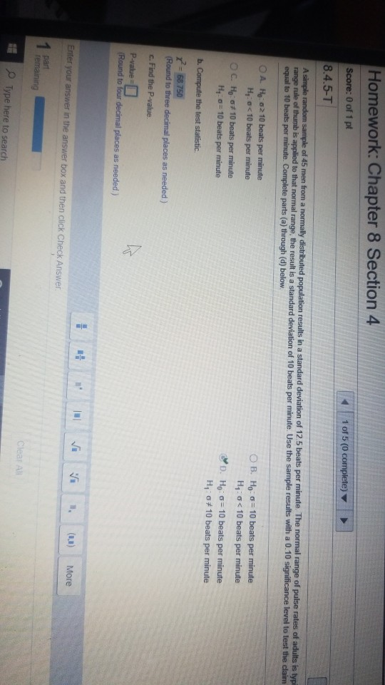 Solved Homework: Chapter 8 Section 4 Score: 0 of 1 pt 1 of 5 | Chegg.com