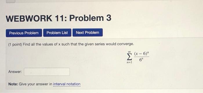 Solved WEBWORK 11: Problem 4 Previous Problem Problem List | Chegg.com