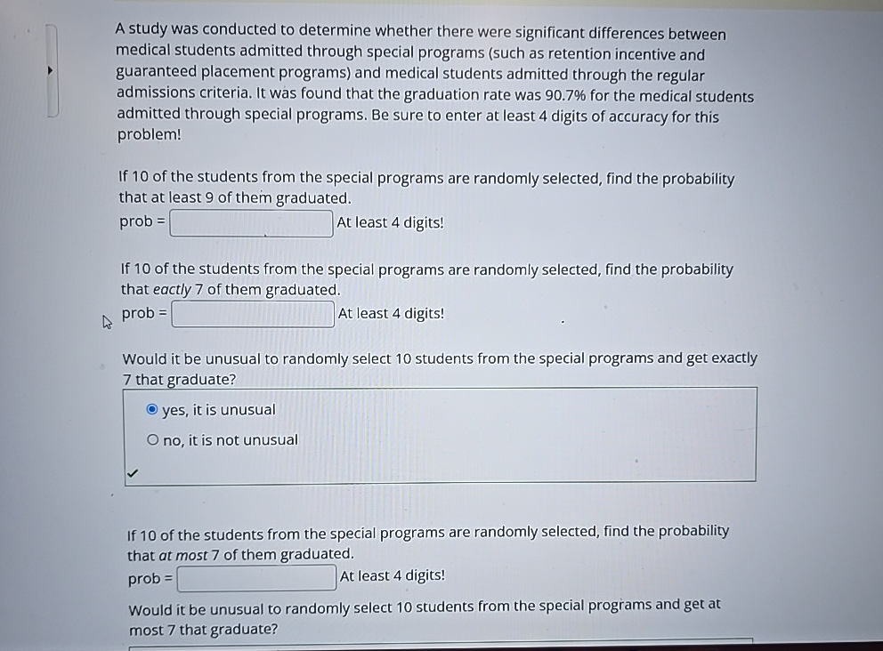 Solved A study was conducted to determine whether there were | Chegg.com