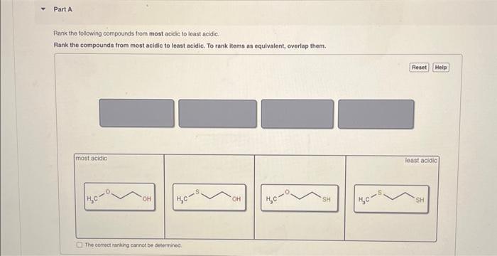 Solved Rank The Following Compounds From Most Acidic To | Chegg.com