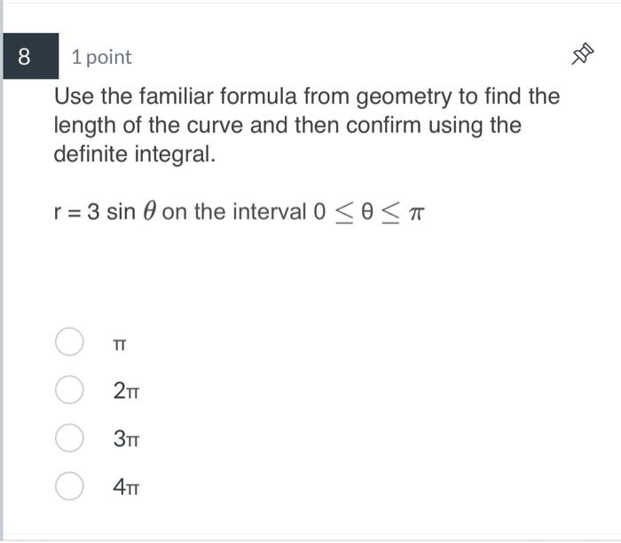 Solved Use the familiar formula from geometry to find the | Chegg.com