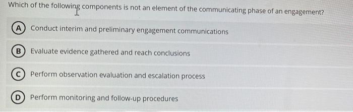 Solved Which of the following components is not an element | Chegg.com