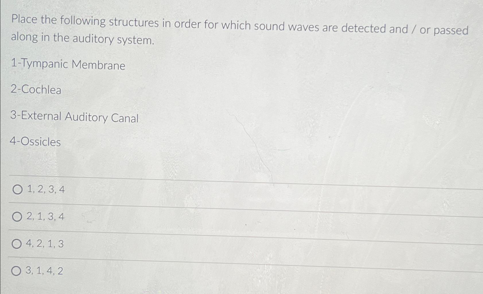 Solved Place the following structures in order for which | Chegg.com