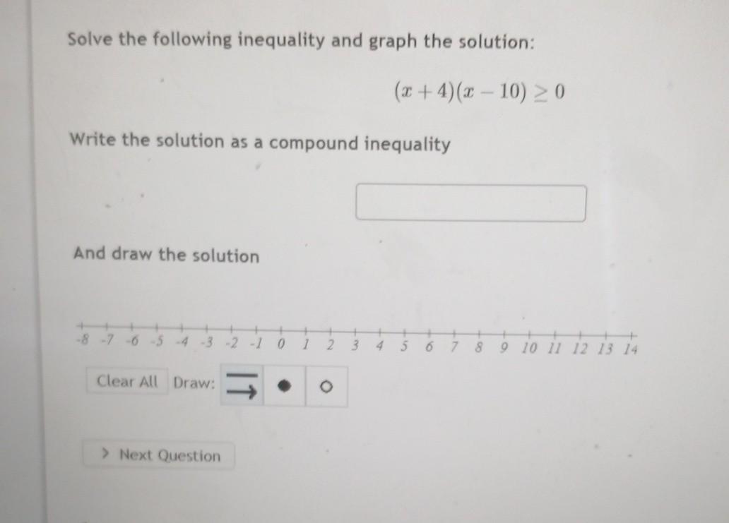 Solved Solve the following inequality and graph the | Chegg.com