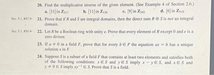 Solved 20. Find The Multiplicative Inverse Of The Given | Chegg.com