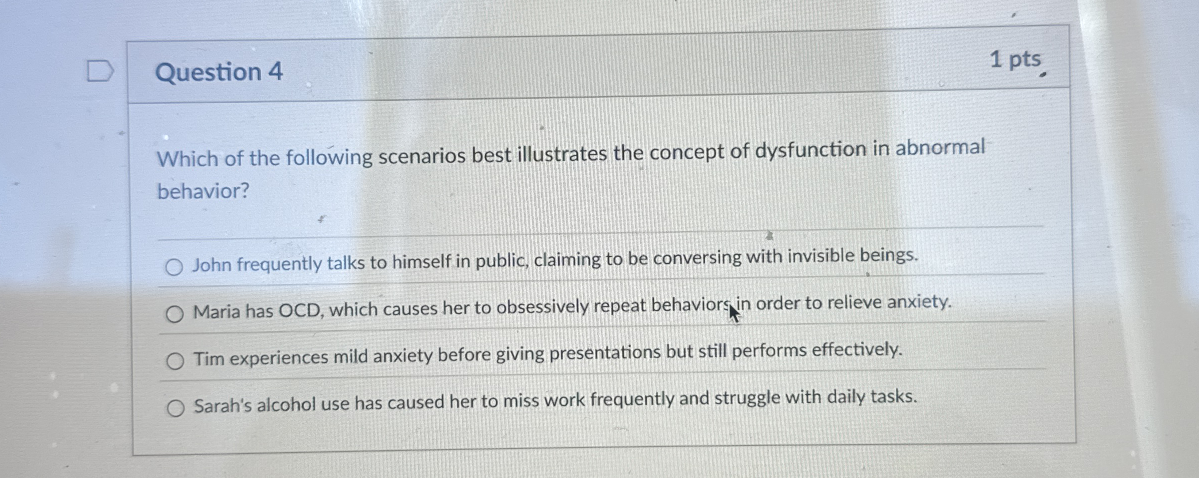 Solved Question 41 ﻿ptsWhich of the following scenarios best | Chegg.com