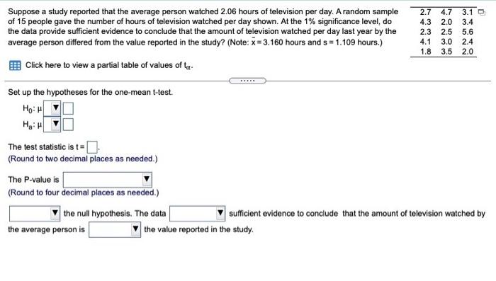 Solved Suppose a study reported that the average person | Chegg.com