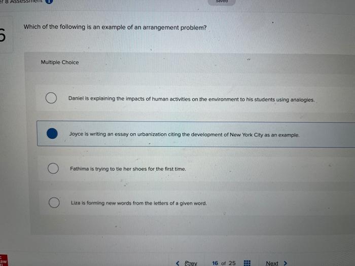 Solved er 8 Savo Which of the following is an example of an | Chegg.com