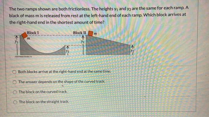 Physics 2 Ramp Problems Solved The two ramps shown are both frictionless. The | Chegg.com