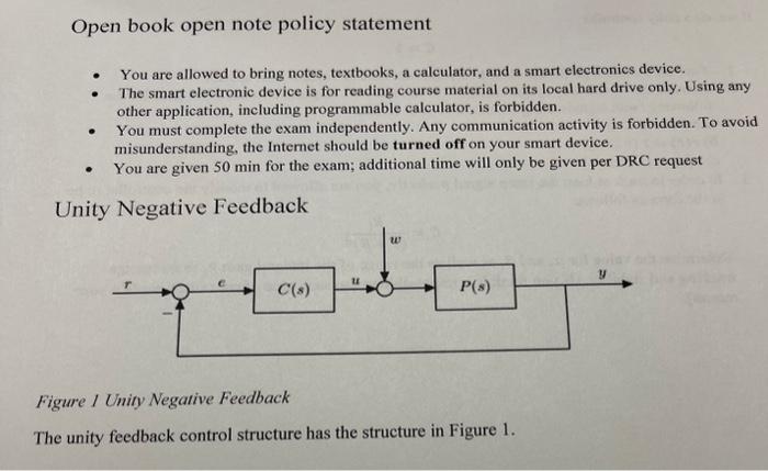 Solved Open Book Open Note Policy Statement - You Are | Chegg.com