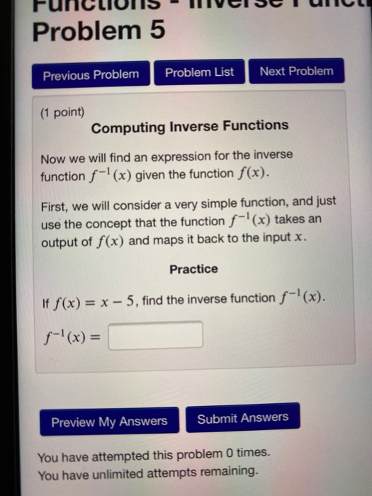 Solved Problem 5 Previous Problem Problem List Next Problem | Chegg.com