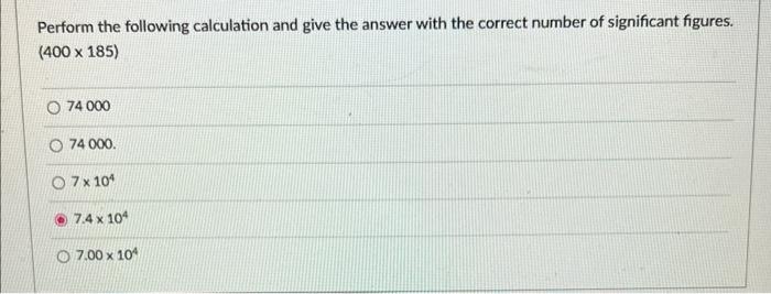 Solved Perform The Following Calculation And Give The Answer | Chegg.com