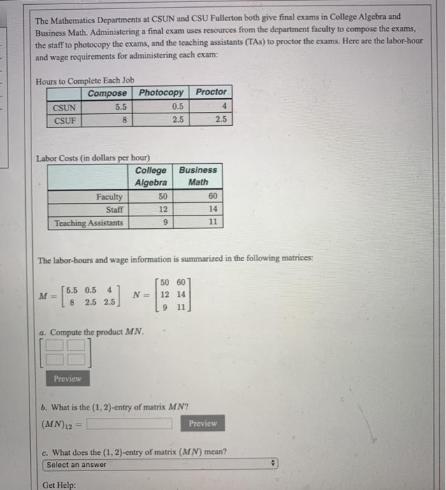 Solved The Mathematics Departments at CSUN and CSU Fullerton | Chegg.com